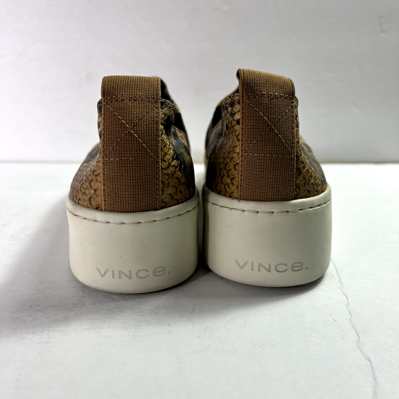 Vince Sneakers Womens 7.5M EUR 37.5 Saxon 2 Snakeskin Leather Platform Slip On - Picture 5 of 12